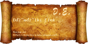 Dömölki Elek névjegykártya